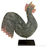 Painted Sheet Iron Rooster Weathervane