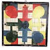 Polychrome Painted Pine Parcheesi Game Board