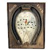 Paint-decorated Pine "Good Luck" Horseshoe-form Game Board