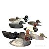 Nine Carved and Painted Pine Duck Decoys