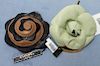 Chanel Vintage Leather Camellia Flower Brooches, 2