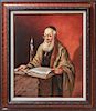 Abraham Straski Portrait of Rabbi, Oil on Canvas