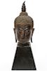 Thai Bronze Buddha Head Sculpture, Antique