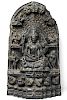 Indian Pala-Type Six Arm Shiva Black Basalt Stele