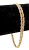 18K Gold Braided Twist Rope Double Chain Bracelet