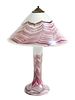 A Blown Glass Lamp and Shade, Drew Smith, Height 23 inches.