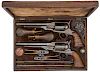 Only Known Original Double Cased Pair of Remington Beal's Navy Percussion Revolvers with Accessories 