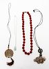 Chinese Carved Jade & Cinnabar Necklaces, 4