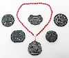 Chinese Carved Jade Pendants incl. Openwork, 6 Pcs