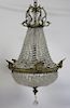 Antique Beaded Glass Baloon Form Chandelier.