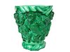 European Green Art Glass Flower Vase