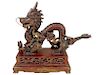 Chinese Hand Carved Wooden Dragon Sculpture