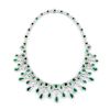 Platinum 31.2ct Colombian Emerald Diamond Necklace