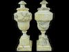 Large Pair of Carrara Marble Table Lamps