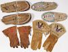 GROUP OF BEADED HIDE ITEMS, CIRCA 1900 AND LATER
