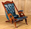 ADJUSTABLE MAHOGANY CAMPAIGN STYLE CHAIR C.1950