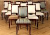 SET 10 MAHOGANY UPHOLSTERED DINING CHAIRS C.1900