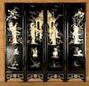 ASIAN EBONIZED SCREEN MOTHER OF PEARL INLAY C1950