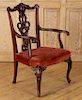 CHIPPENDALE STYLE CARVED MAHOGANY ARM CHAIR C1930