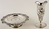 GORHAM STERLING SILVER TAZZA AND VASE 25.61 TR OZ