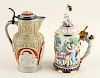 TWO CONTINENTAL LIDDED BEER STEINS