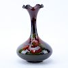 Antique Louwelsa Weller Wild Rose" Pottery Vase. Stamped signature. Crazing. Measures 9-1/2" H.  (e