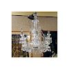 Mid Century Maria Theresa Style 8 Light Cut Crystal Chandelier with Hanging Prism. Missing two arms
