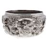 Thai Repousse Silver Offering Bowl