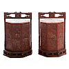 Pair Chinese Lacquer Dowry Boxes