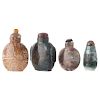 Four Chinese Carved Hardstone Snuff Bottles