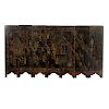 Chinese Painted Wood Table Screen