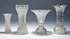 Four American brilliant period cut glass vases