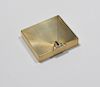 Tiffany & Co 14K yellow gold Art Moderne cigarette case with step cut sapphire clasp.