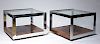 Pair of Richard Young for Merrow Associates chrome and rosewood stands