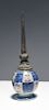 19th C. Persian porcelain and silver holy water bottle