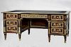Empire style mahogany flat top desk