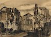 Paul Delvaux, (Belgian, 1897-1994), Orval Ruins, 1933