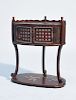 Japanese lacquer work stand with mother of pearl inlay