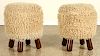 PAIR FUZZY STOOLS MANNER OF JEAN ROYER