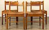 SET 4 FRENCH OAK SIDE CHAIRS CHARLOTTE PERRIAND
