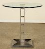 MODERN STEEL & GLASS OCCASIONAL TABLE