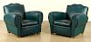 PAIR FRENCH ART DECO STYLE CLUB CHAIRS C.1940
