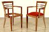 PAIR CERUSED OAK FRENCH OPEN ARM CHAIRS C.1940