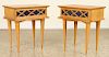 PAIR OAK SIDE TABLES IN MANNER OF GIO PONTI 1950