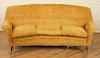 ITALIAN CURVED TUFTED UPHOLSTERED SOFA C.1950