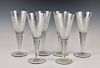Six Large Bohemian Engraved Glass Beer Goblets