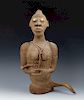 A Rare Ceramic Female Figural Container, Cameroon