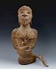 A Rare Ceramic Male Figural Container, Cameroon