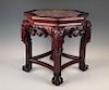 A Chinese Teak Wood Marble Top Taboret