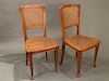 A Pair of Art Nouveau Walnut Side Chairs, French